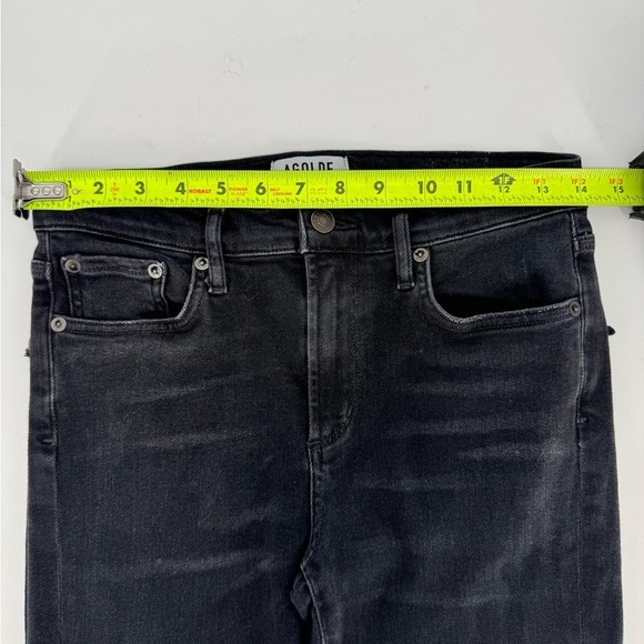AGOLDE Black Cropped Distressed Ankle Skinny Jeans - Picture 8 of 15